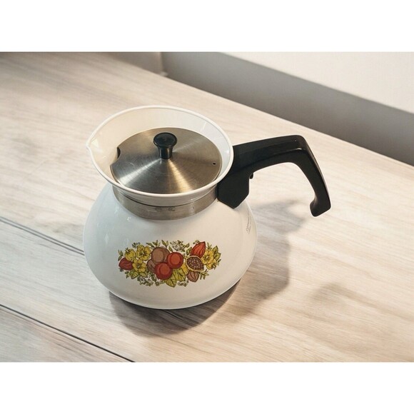 Corning Ware Spice of Life 6 Cup Tea Pot With Lid Vintage - Picture 8 of 11